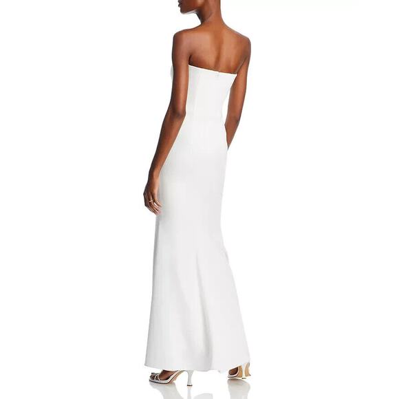 Aqua Scuba Strapless Bow Front Gown Size 10 - Picture 2 of 9